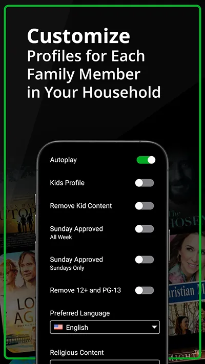 Cusotmize profiles for each family member in your household